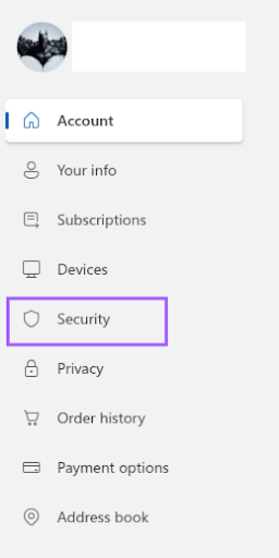 Navigate to Security 1